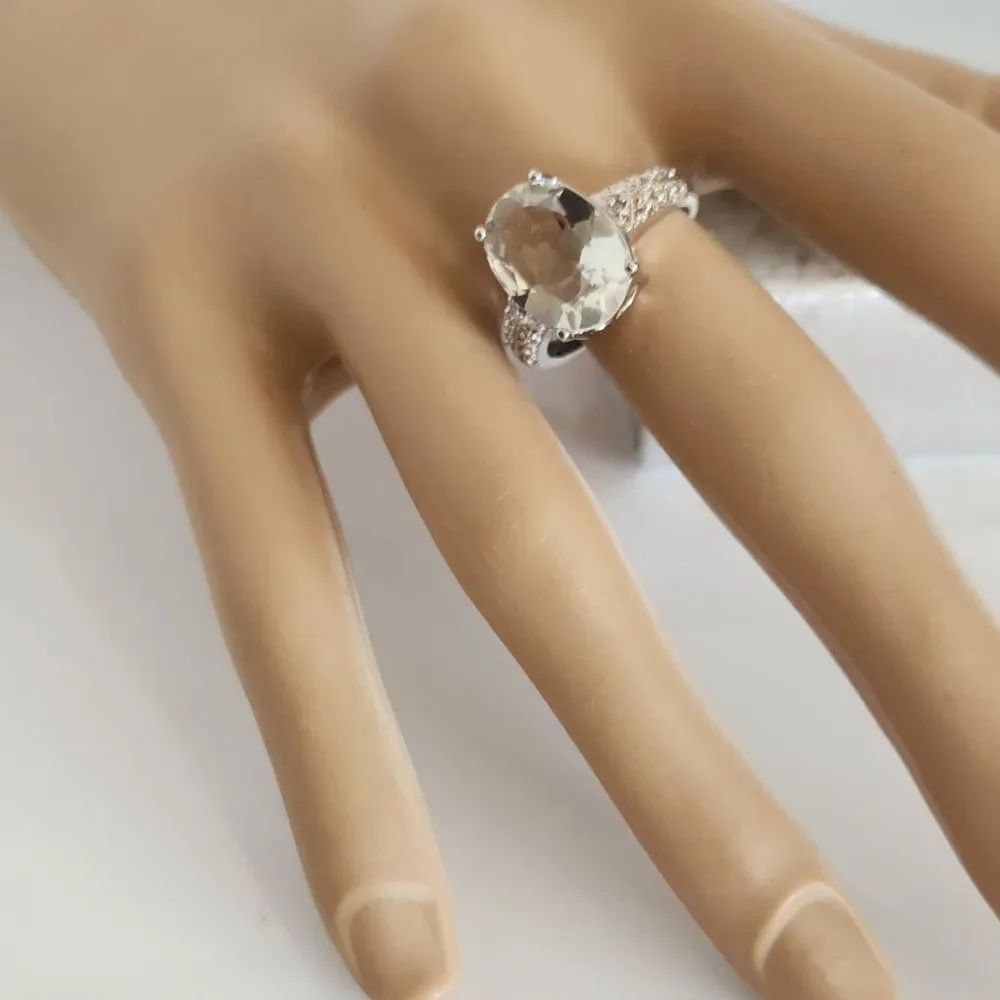 Green Amethyst 5.2 Carats Ring Size 7-1/4